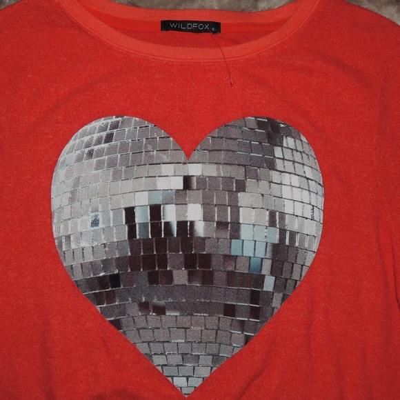 Wildfox Heart Disco Ball Sweatshirt NWOT - Picture 3 of 4
